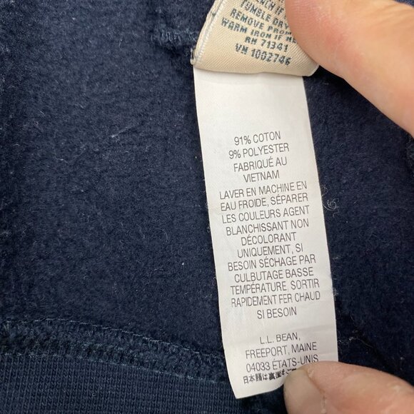 L.L Bean Men's Cotton Sweater Size 2XL Tall Navy Blue Long Sleeve 1/2 Zip Pocket - Picture 6 of 10